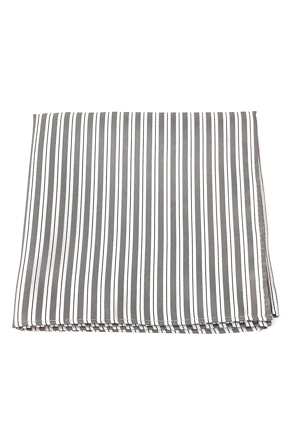 Cardi Grey Newton Stripe Pocket Square